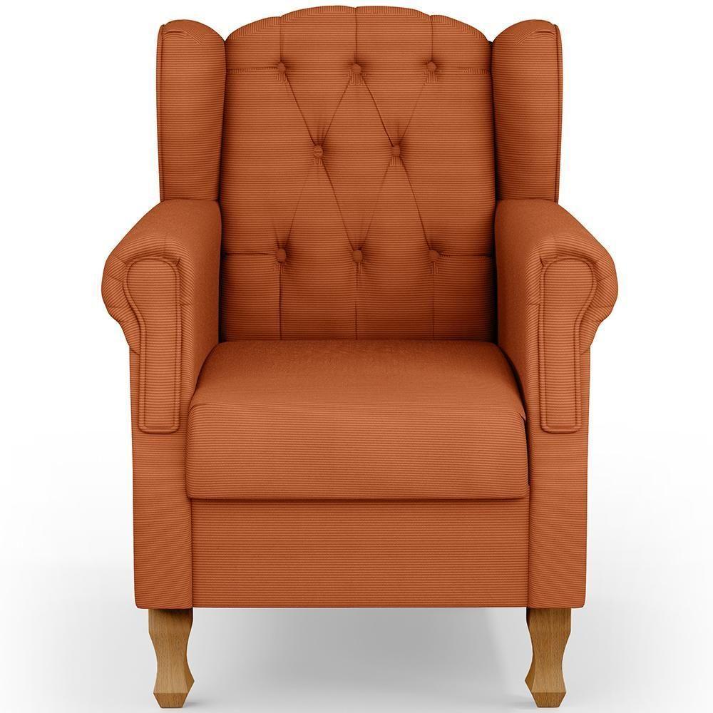 Poltrona De Amamentação Yara P02 Com Puff Paris L02 Tecido Terracota - 8