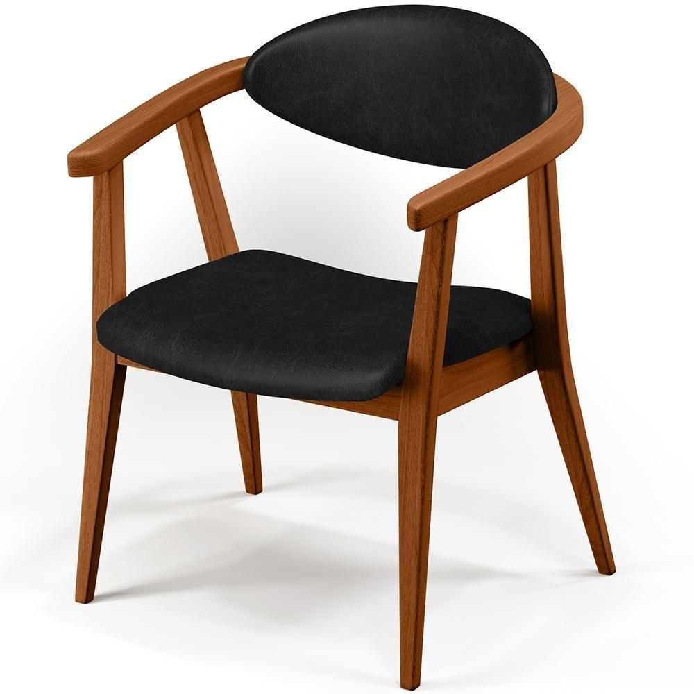 Poltrona Decorativa Para Sala De Estar Jantar Cecília L02 Couríssimo Preto - 5