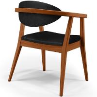 Poltrona Decorativa Para Sala De Estar Jantar Cecília L02 Couríssimo Preto