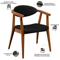 Poltrona Decorativa Para Sala De Estar Jantar Cecília L02 Couríssimo Preto - 6