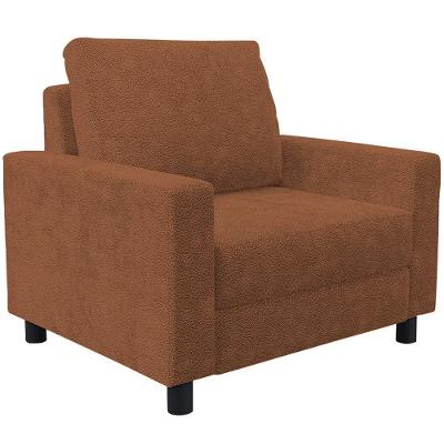 Poltrona Decorativa Malta L02 Para Sala De Estar E Recepção Bouclé Terracota Lyam Decor
