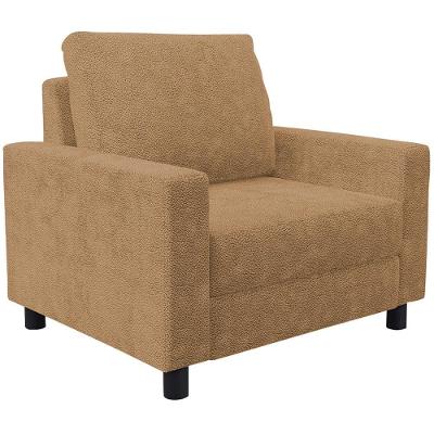 Poltrona Decorativa Malta L02 Para Sala De Estar E Recepção Bouclé Mostarda Lyam Decor