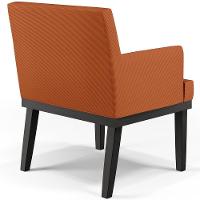 Poltrona Decorativa Para Sala De Estar Base Preto Beatriz W01 Tecido Terracota