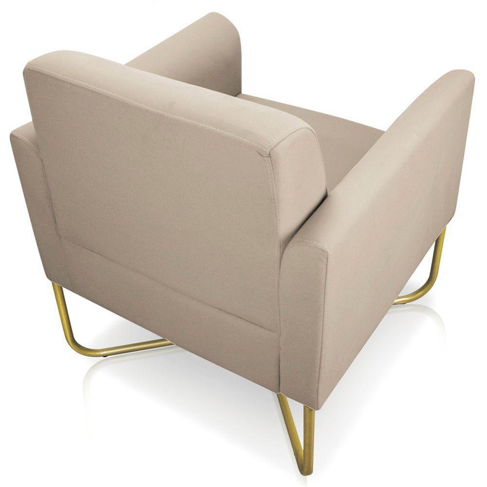 Poltrona Isabella Base X Suede Bege dourado - 6
