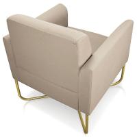 Poltrona Isabella Base X Suede Bege dourado - 6