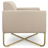 Poltrona Isabella Base X Suede Bege dourado - 7