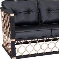 2 Poltronas + 1 Namoradeira + Mesa Centro Madeira - 4