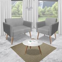 Kit 01 Namoradeira 02 Poltronas Marisa Grafite - 8