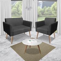 Kit 01 Namoradeira 02 Poltronas Marisa Preto - 7