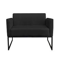 Kit 01 Namoradeira 02 Poltronas Marisa Preto Preto - 3