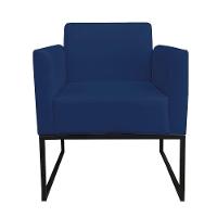 Kit 01 Namoradeira 02 Poltronas Marisa Azul Marinho Preto