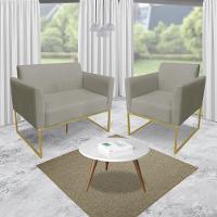 Kit 01 Namoradeira 02 Poltronas Marisa Marrom Rato