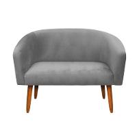 Kit 01 Namoradeira 02 Poltronas Suede Grafite - 7