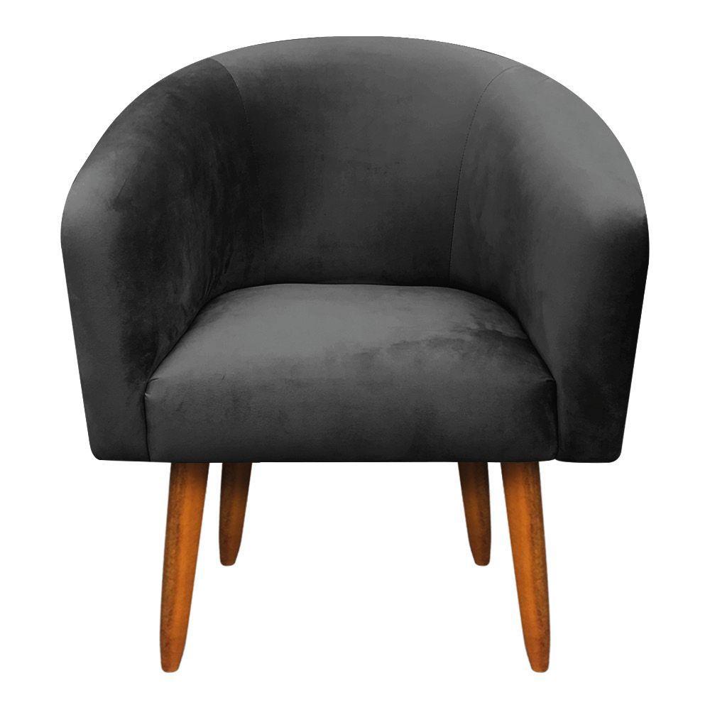 Kit 01 Namoradeira 02 Poltronas Suede Preto - 6