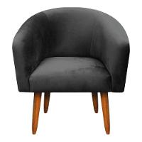 Kit 01 Namoradeira 02 Poltronas Suede Preto - 6