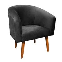 Kit 01 Namoradeira 02 Poltronas Suede Preto - 10