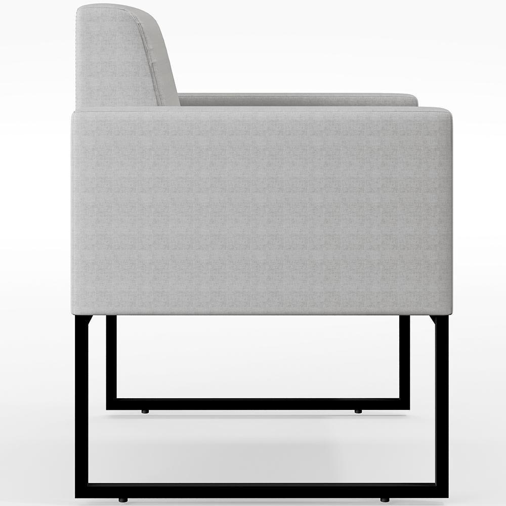 Kit 02 Poltronas Base Fixa De Metal Facto Cinza Metalizado - 2