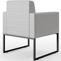 Kit 02 Poltronas Base Fixa De Metal Facto Cinza Metalizado - 3