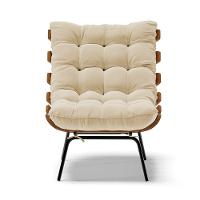 Kit 02 Poltronas Costela Linho A19 Grosso Bege - 6