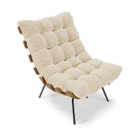 Kit 02 Poltronas Costela Linho A19 Grosso Bege - 7