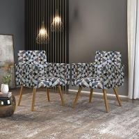 Kit 02 Poltronas Decorativas Com Estampa Triangulo - 1