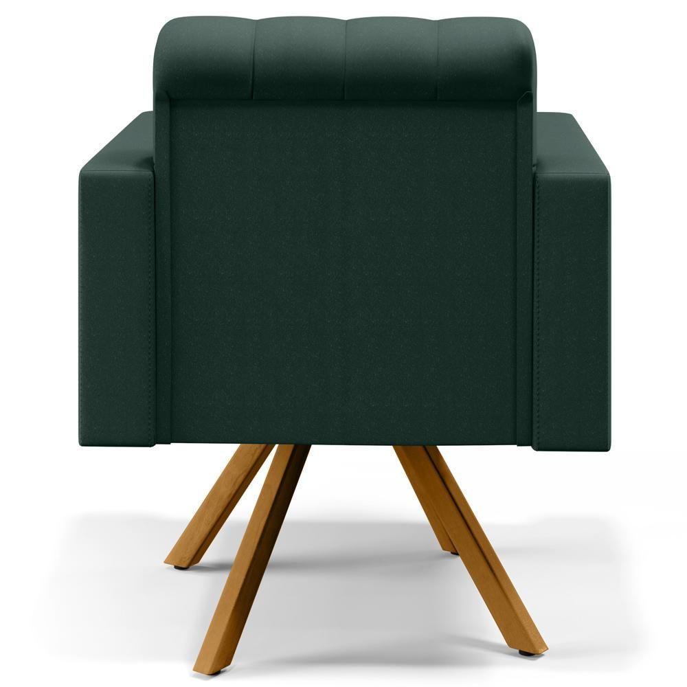 Kit 02 Poltronas Giratórias Capitonê Linho Verde Musgo - 2