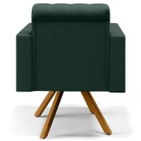 Kit 02 Poltronas Giratórias Capitonê Linho Verde Musgo - 2