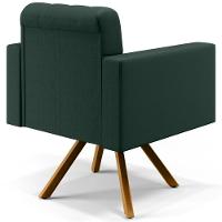 Kit 02 Poltronas Giratórias Capitonê Linho Verde Musgo - 8