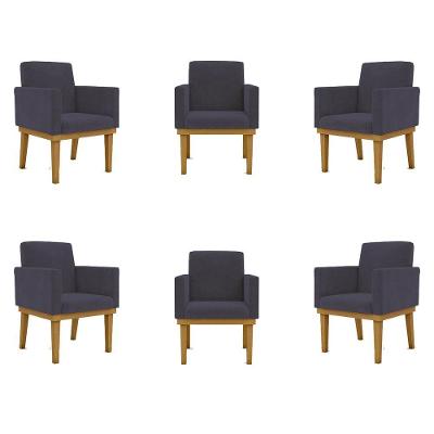 Kit 06 Poltronas Decorativa Reforçada Balaqui Decor Cor:cinza