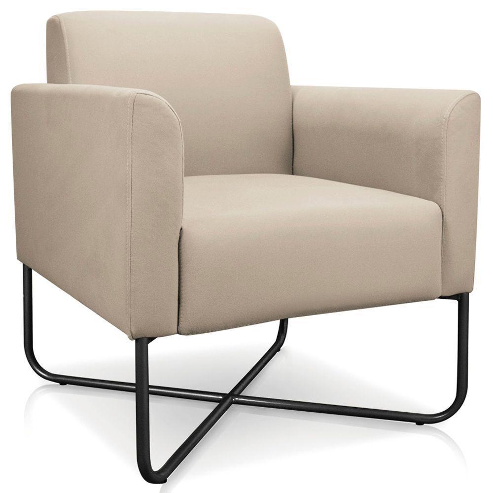 Kit 2 Poltronas Isabella Base X Suede Bege preto - 4