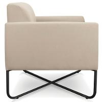 Kit 2 Poltronas Isabella Base X Suede Bege preto - 5