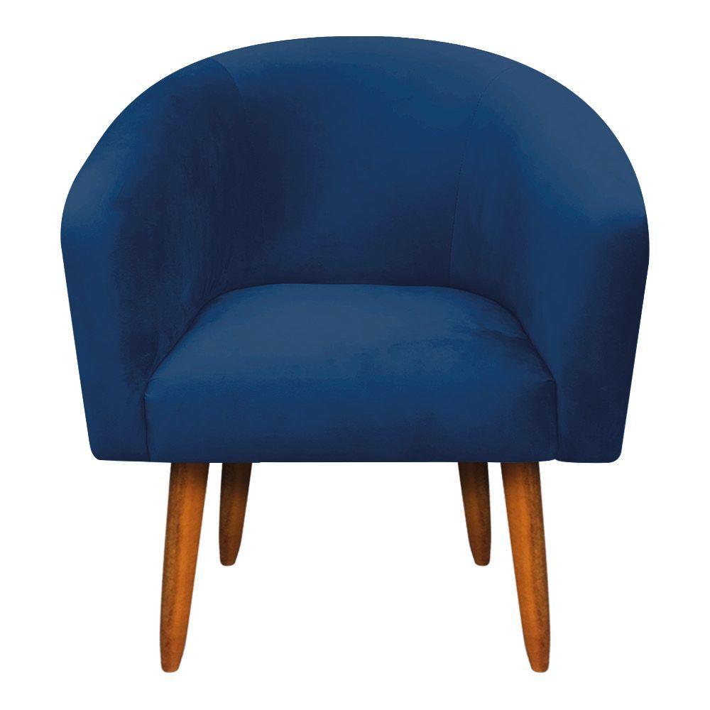 Kit 1 Namoradeira e 2 Poltronas Azul Marinho Pés Palito - 5