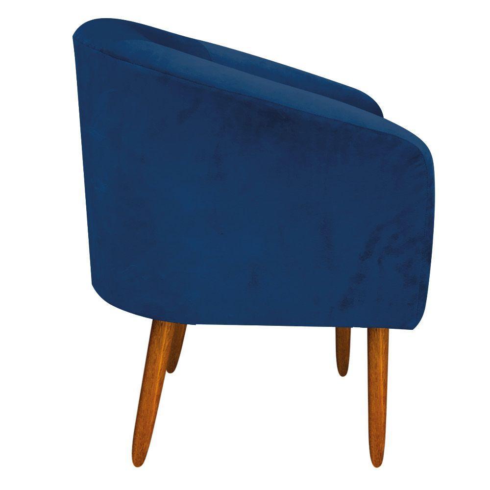 Kit 1 Namoradeira e 2 Poltronas Azul Marinho Pés Palito - 6