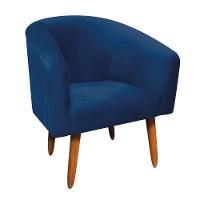 Kit 1 Namoradeira e 2 Poltronas Azul Marinho Pés Palito - 8