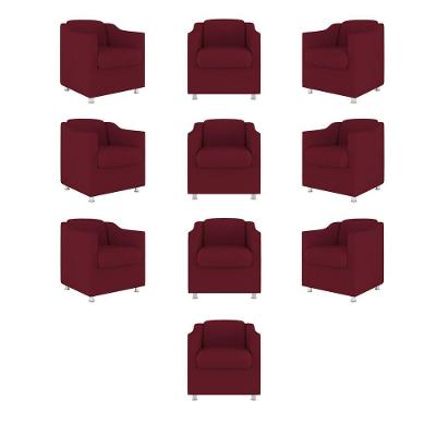 Kit 10 Poltronas Decorativas Tilla Suede Marsala Balaqui Decor