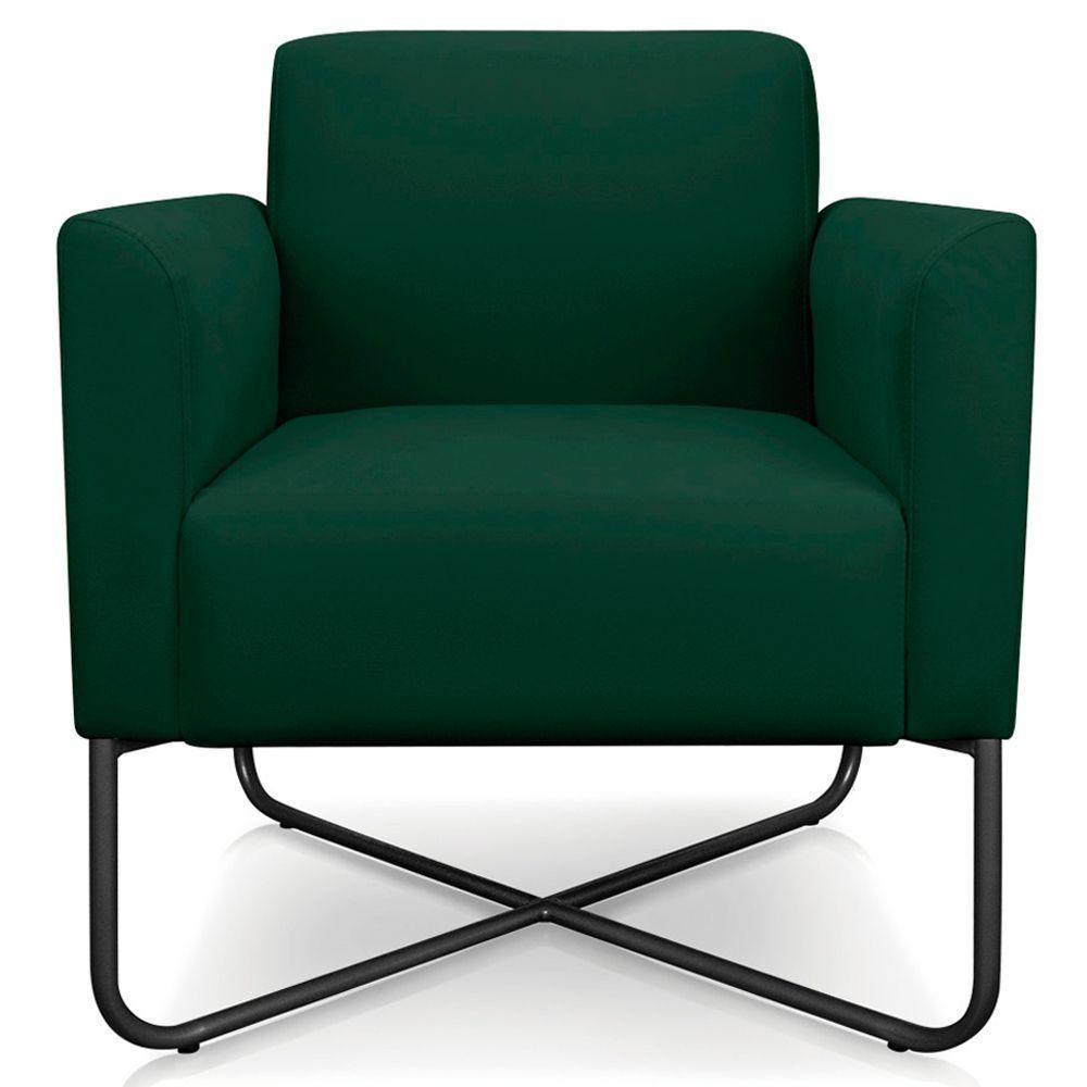 Kit 2 Poltronas Isabella Base X Suede Verde preto - 5