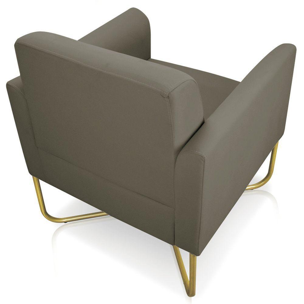 Kit 2 Poltronas Isabella Base X Suede Nude dourado - 2