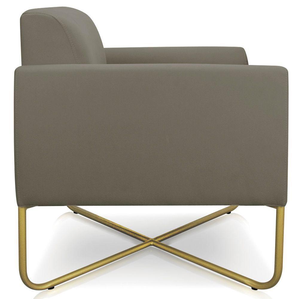Kit 2 Poltronas Isabella Base X Suede Nude dourado - 3