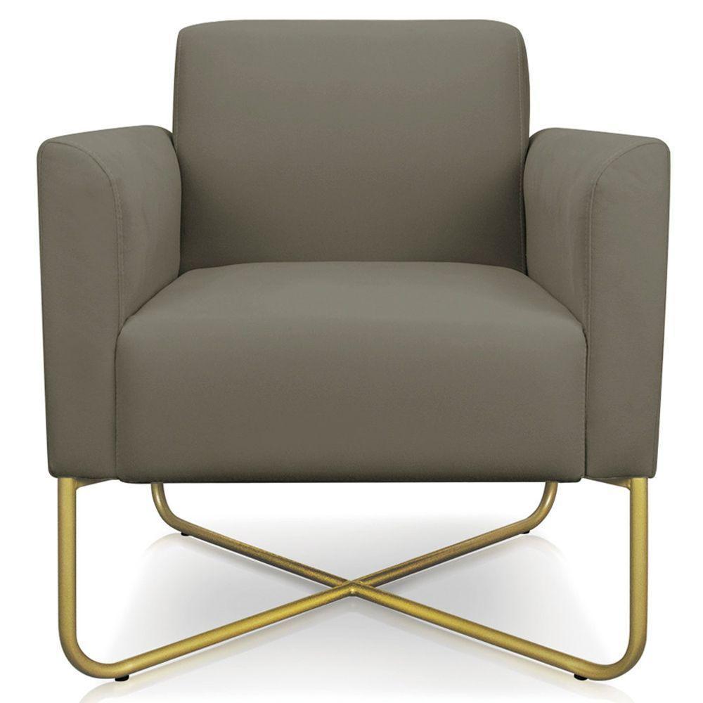 Kit 2 Poltronas Isabella Base X Suede Nude dourado - 5