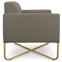 Kit 2 Poltronas Isabella Base X Suede Nude dourado - 5