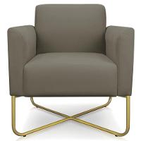 Kit 2 Poltronas Isabella Base X Suede Nude dourado - 9