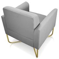 Kit 2 Poltronas Isabella Base X Suede Cinza dourado - 6