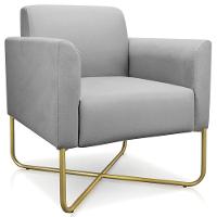 Kit 2 Poltronas Isabella Base X Suede Cinza dourado - 8