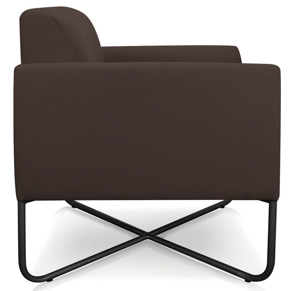 Kit 2 Poltronas Isabella Base X Suede Marrom preto - 3