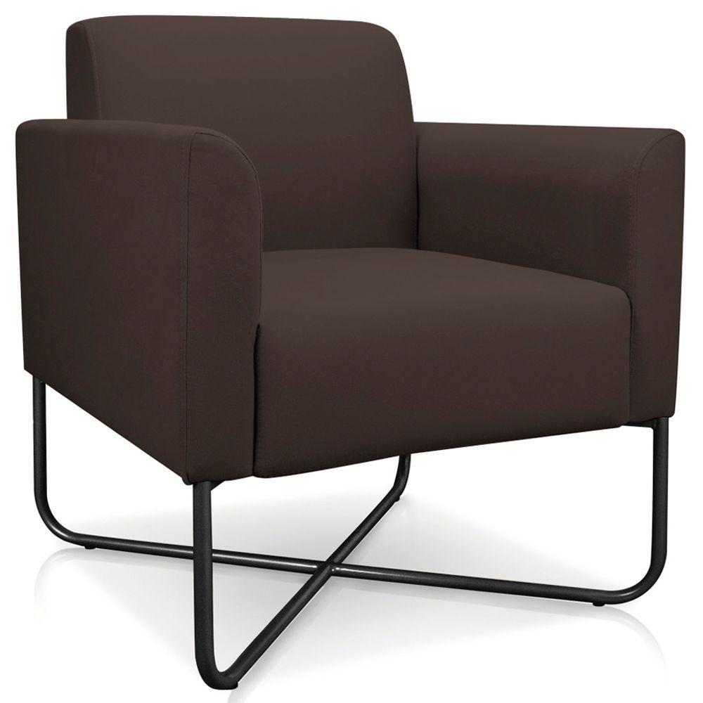 Kit 2 Poltronas Isabella Base X Suede Marrom preto - 4