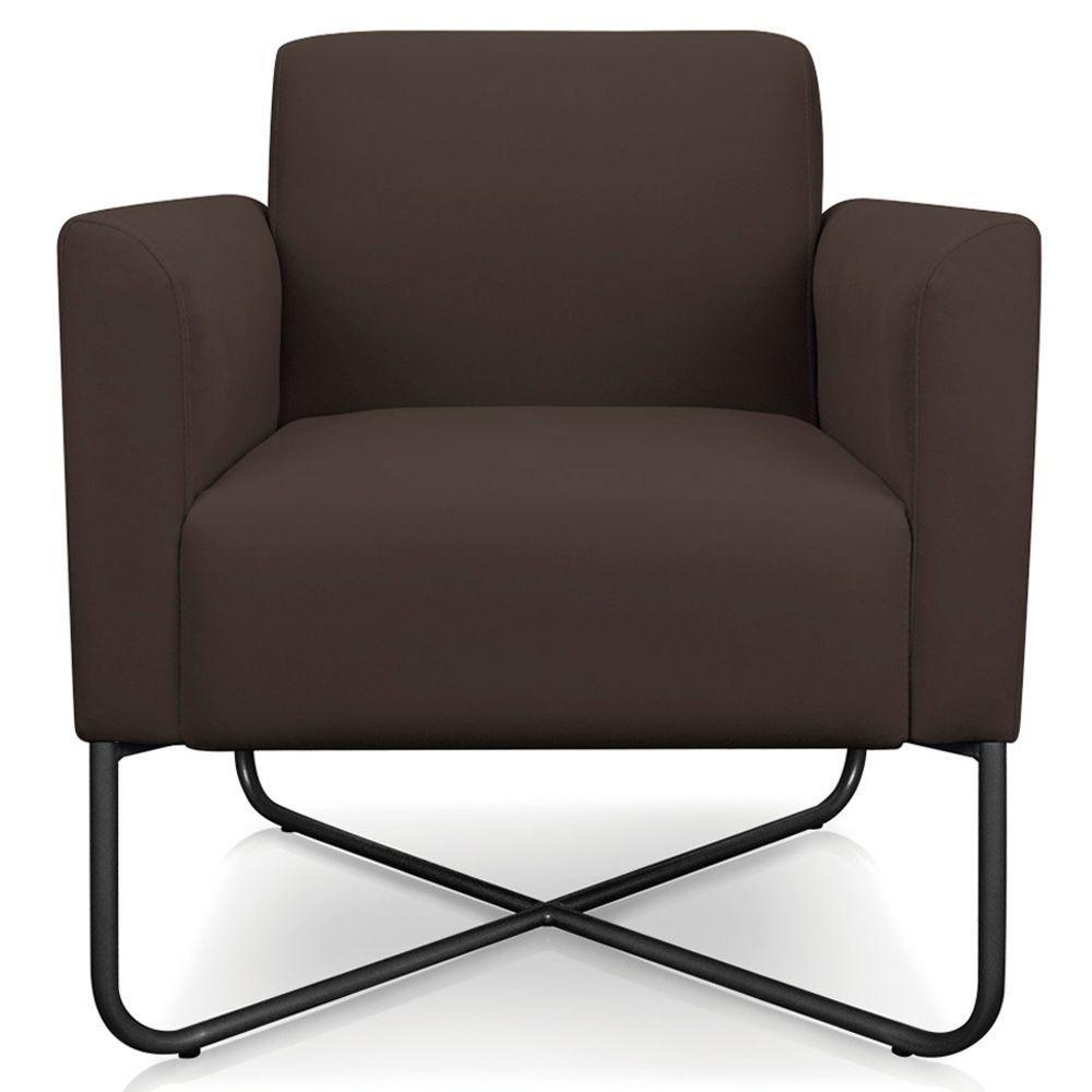 Kit 2 Poltronas Isabella Base X Suede Marrom preto - 5