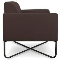 Kit 2 Poltronas Isabella Base X Suede Marrom preto - 5