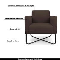 Kit 2 Poltronas Isabella Base X Suede Marrom preto - 13