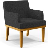 Kit 4 Poltronas Decorativas Sala De Estar E Recepção Base Mel Beatriz W01 Bouclê Preto - Lyam Decor - 3