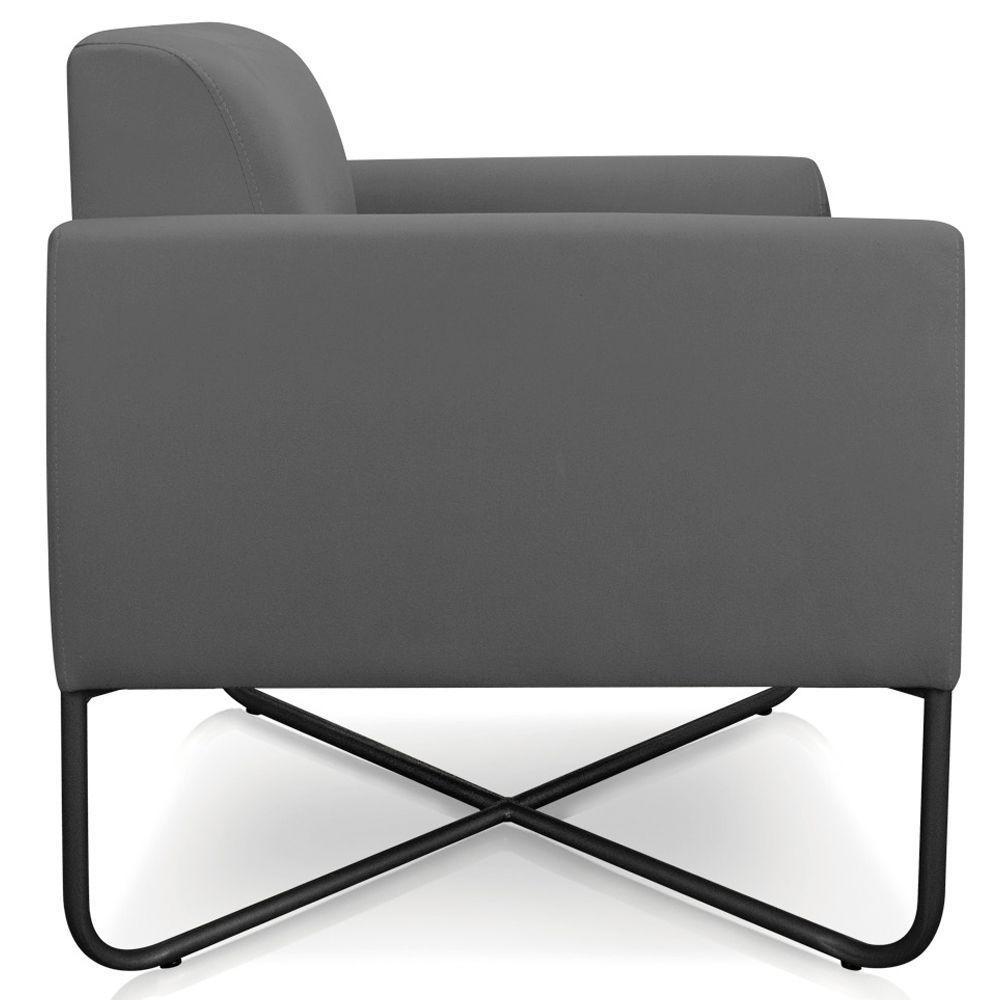 Kit 2 Poltronas Isabella Base X Suede Grafite preto - 3